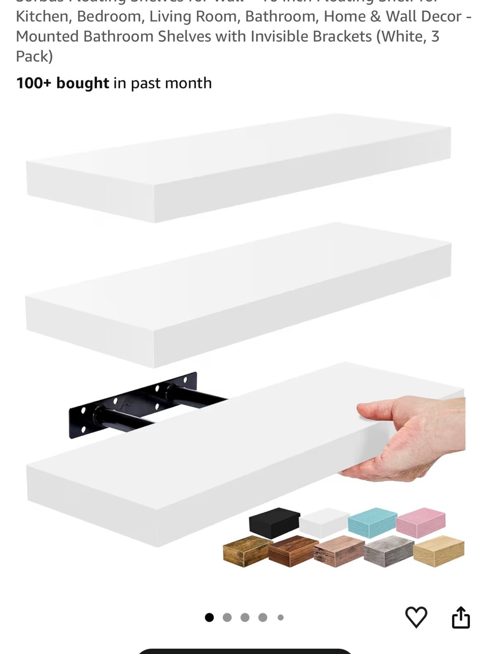 Floating Wall Shelf (White) – Invisible Bracket Floating Shelf
